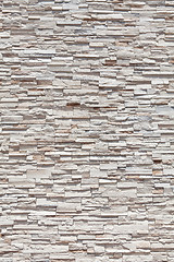 Image showing Full Frame Sandstone Stone Wall Made of Many Blocks