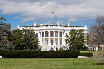 Image showing White House South Lawn Blue Sky Washington DC