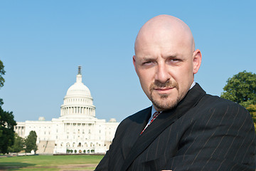 Image showing Businessman Lobbyist US Capitol Building DC