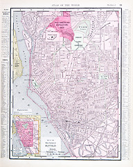 Image showing Detailed Antique Color Street Map Buffalo New York