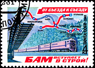 Image showing Baikal-Amur Railroad Train Map