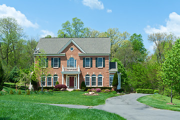 Image showing Brick Single Family House Home Suburban MD USA