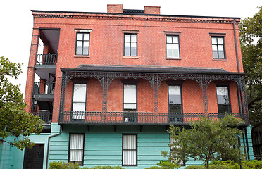 Image showing Italian Renaissance Style House, Victorian Wrought Iron Balcony,