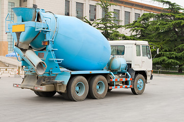 Image showing Blue Chinese Cement Truck, Beijing, China