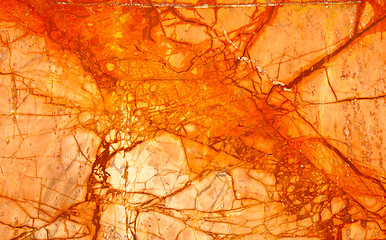 Image showing Orange Numidian Sanguine Marble, Cracks Full Frame