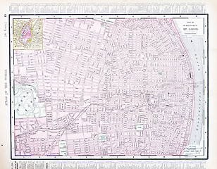 Image showing Detailed Street City Map, St. Louis, Missouri, USA