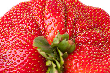 Image showing Macro Closeup Full Frame Fresh Red Strawberry