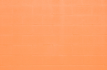 Image showing Full Frame Orange Cinderblock Wall