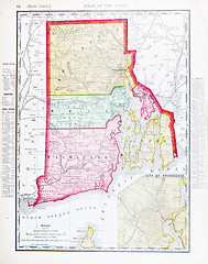 Image showing Antique Color Map of Rhode Island, United States