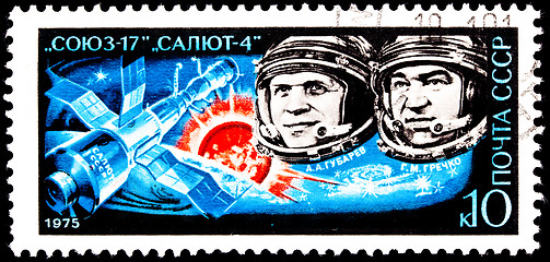 Image showing Aleksei Gubarev, Georgy Grechko, Soyuz 17