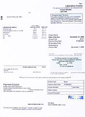 Image showing Past Due American Medical Bill for Lab Work ICD 9