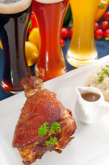 Image showing original German BBQ pork  knuckle