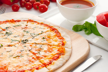 Image showing Italian original thin crust pizza