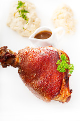 Image showing original German BBQ pork  knuckle