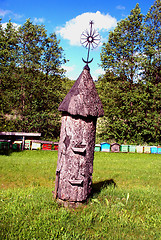 Image showing Beekeeping heritage - ancient vertical hive 