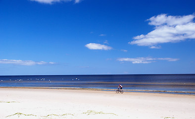 Image showing Cycling near the sea 