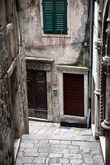 Image showing Narrow and old street in Sibenik city, Croatia