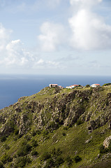 Image showing houses on cliff Saba Dutch Netherlands  Antilles