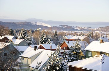 Image showing Winter roofs