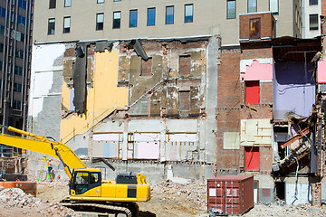 Image showing Building Demolition Underway Heavy Equipment DC