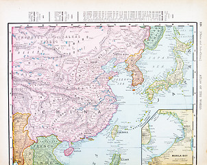 Image showing Antique Color English Map of China, Korea, Japan