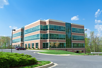 Image showing Modern Cube Office Building Parking Suburban MD