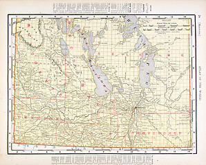 Image showing Antique Vintage Color Map of Manitoba, Canada