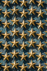 Image showing Gold Stars on Wall National World War II Memorial
