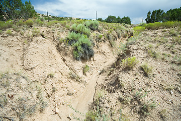 Image showing Desert Wash Arroyo Showing Erosion New Mexico
