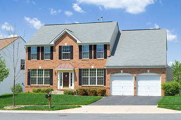 Image showing Single Family Home Front View Brick Suburban MD