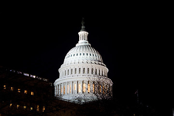 Image showing Dome US Capitol Building Night Washington DC USA