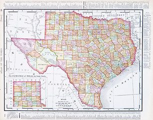 Image showing Antique Map of Texas, TX  United States, USA