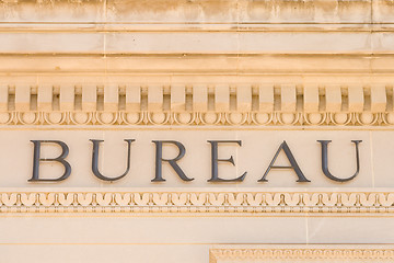 Image showing Word Bureau on Building Facade Washington DC USA