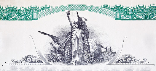 Image showing Engraving Statue of Liberty Stock Certificate Vignette