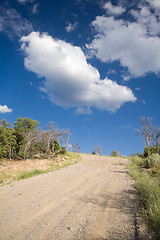 Image showing Dirt Road Hill Outside Santa Fe New Mexico Sky