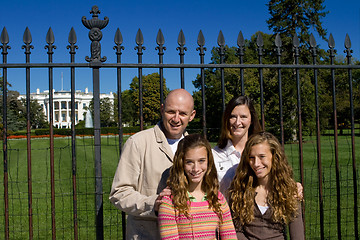 Image showing Family Visiting White House Tourists Washington DC