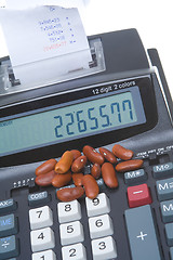 Image showing Adding Machine Kidney Bean Counter Pile Accounting
