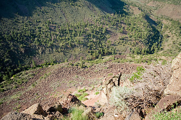 Image showing Looking Down 1000 Feet Rio Grande River Gorge NM