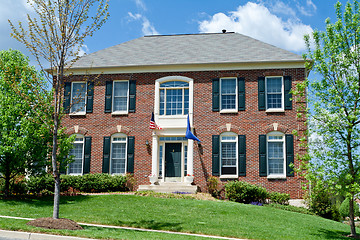 Image showing Brick Single Family House Home Suburban MD USA