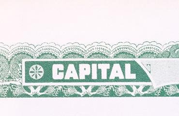 Image showing Old American Stock Certificate Word Capital USA