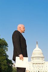 Image showing White Man Suit Secret Folder US Capitol Washington 