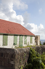 Image showing old house over Caribbean Sea Saba Dutch Netherlands  Antilles