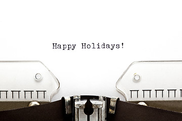 Image showing Happy Holidays on Typewriter