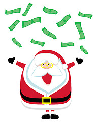 Image showing Santa catching dollar bills