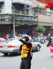 Image showing Policeman on the  road