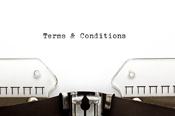 Image showing Terms & Conditions on Typewriter 