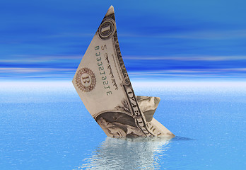 Image showing Dollar boat sinking