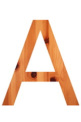 Image showing wood alphabet  A