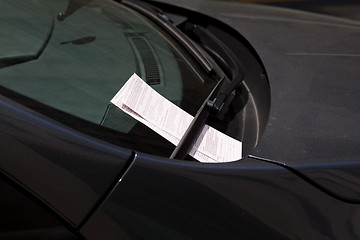 Image showing Two Parking Tickets on Car Windshield, Washington DC, USA