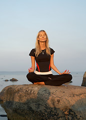 Image showing meditation at the seashore